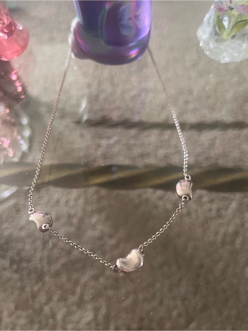 Tiffany & Co Sterling Silver Triple Bean Necklace